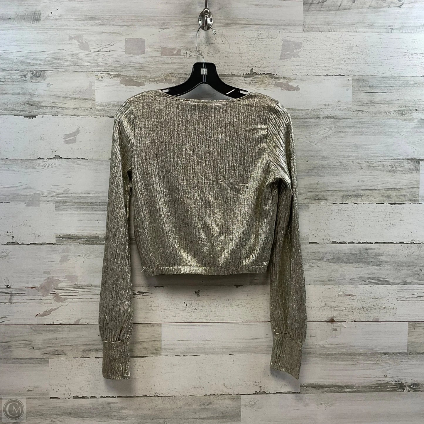 Top Long Sleeve By Zara In Gold, Size: S