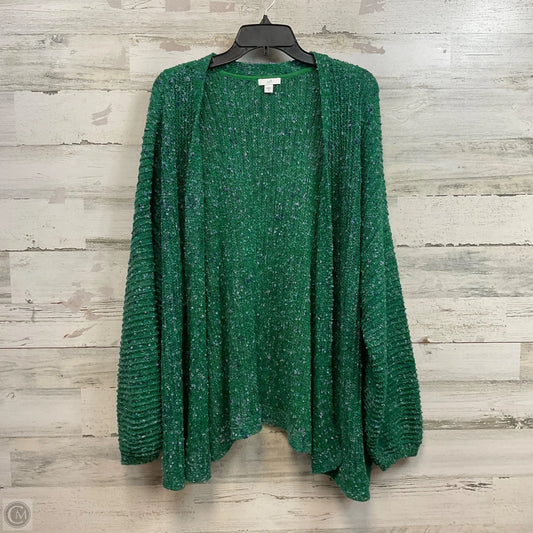 Sweater Cardigan By J. Jill In Green, Size: 3x