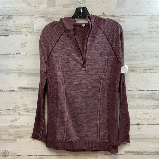 Athletic Top Long Sleeve Hoodie By Lululemon In Maroon, Size: 12