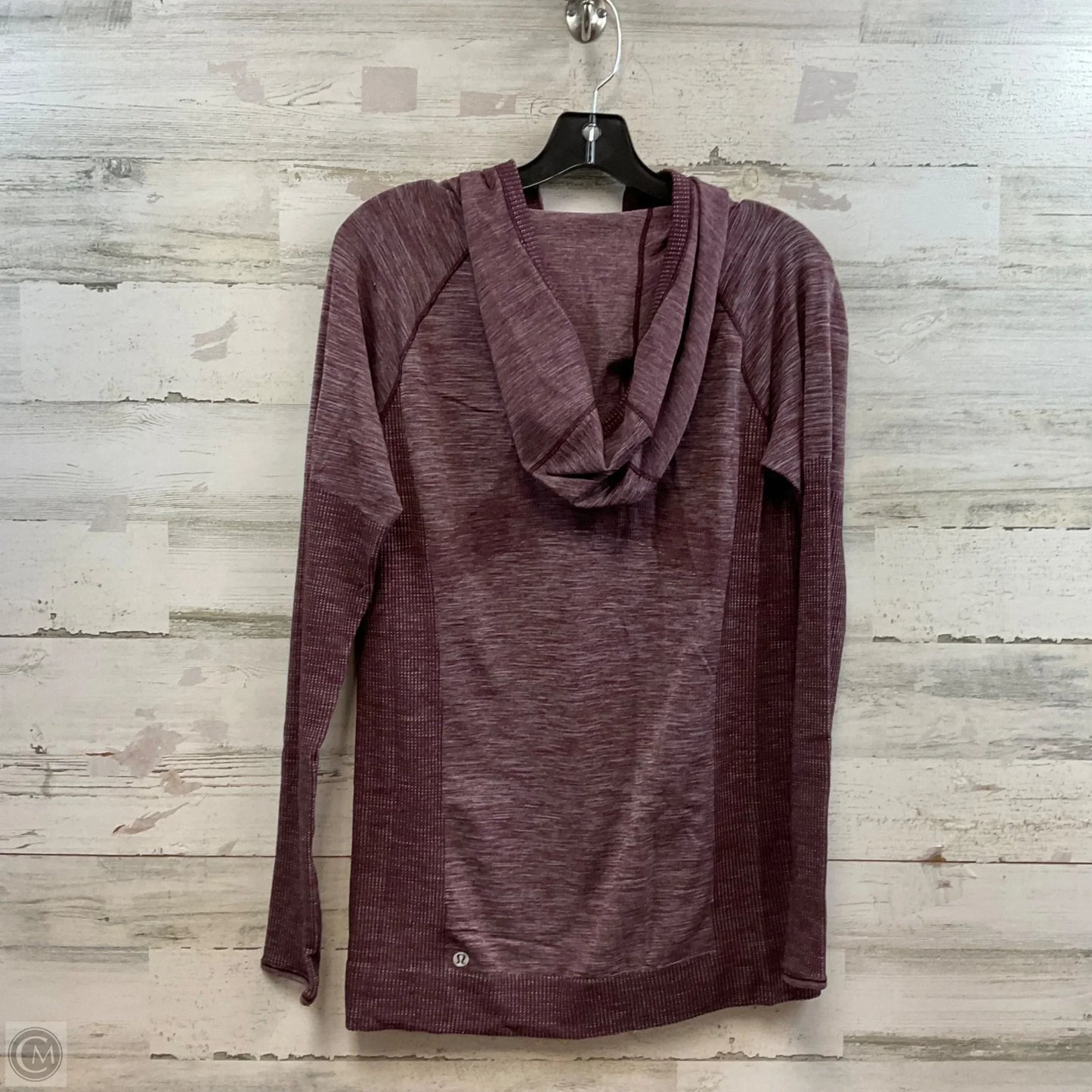 Athletic Top Long Sleeve Hoodie By Lululemon In Maroon, Size: 12
