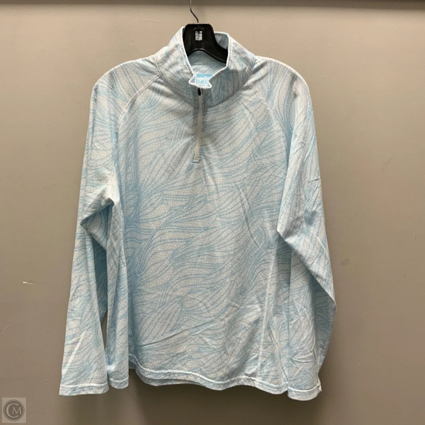 Athletic Jacket By Orvis In Blue & Cream, Size: M