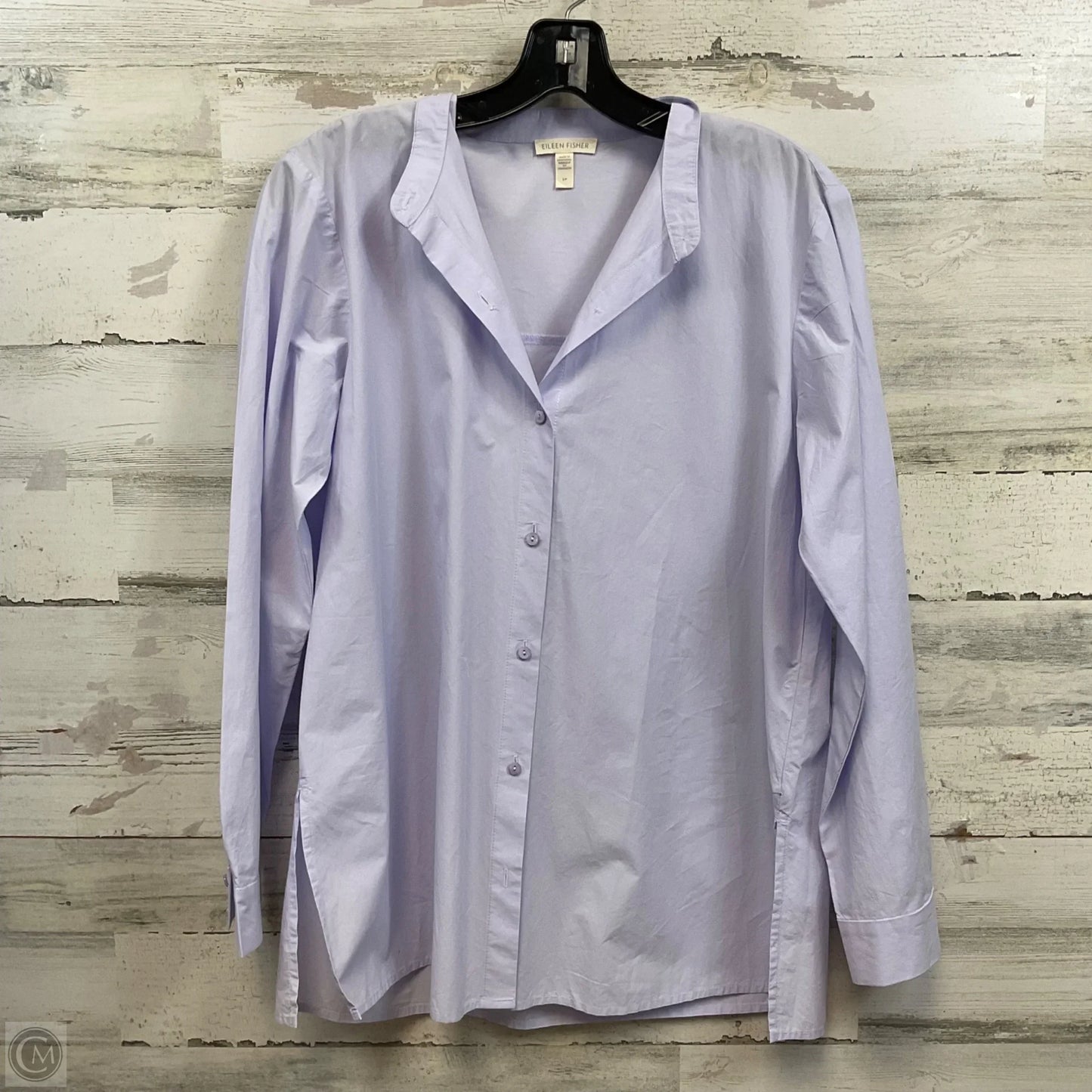 Blouse Long Sleeve By Eileen Fisher In Purple, Size: Sp