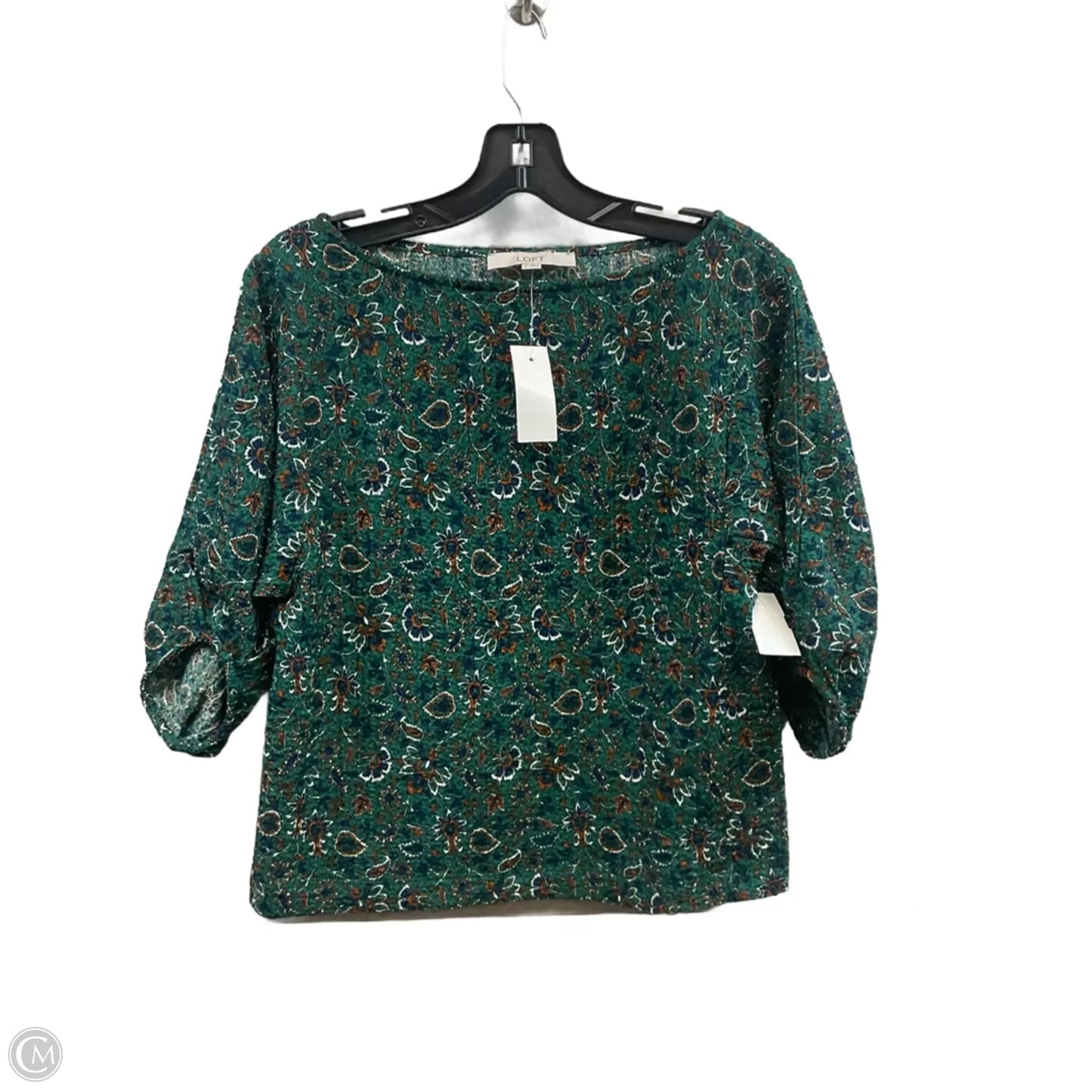 Top 3/4 Sleeve By Loft In Green, Size: S
