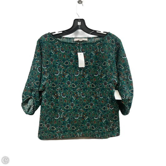 Top 3/4 Sleeve By Loft In Green, Size: S