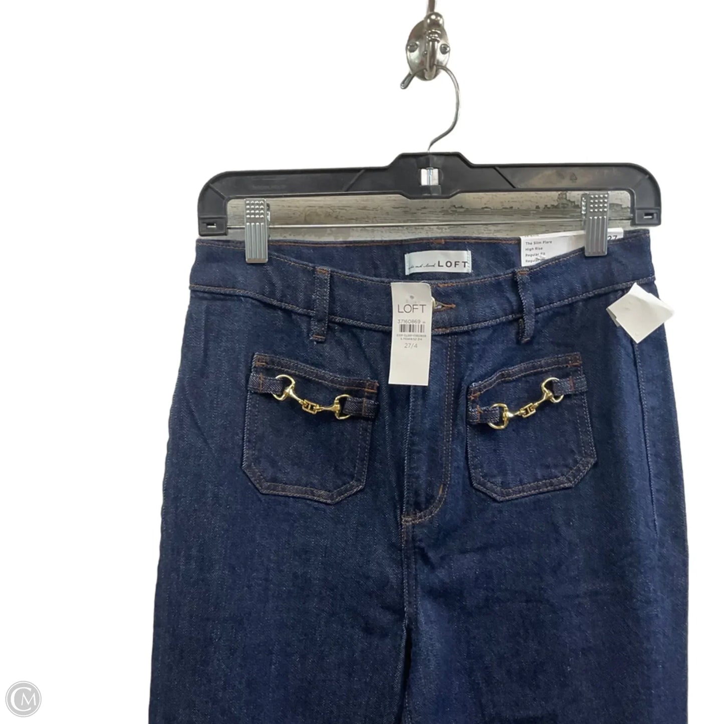 Jeans Flared By Loft In Blue Denim, Size: 4