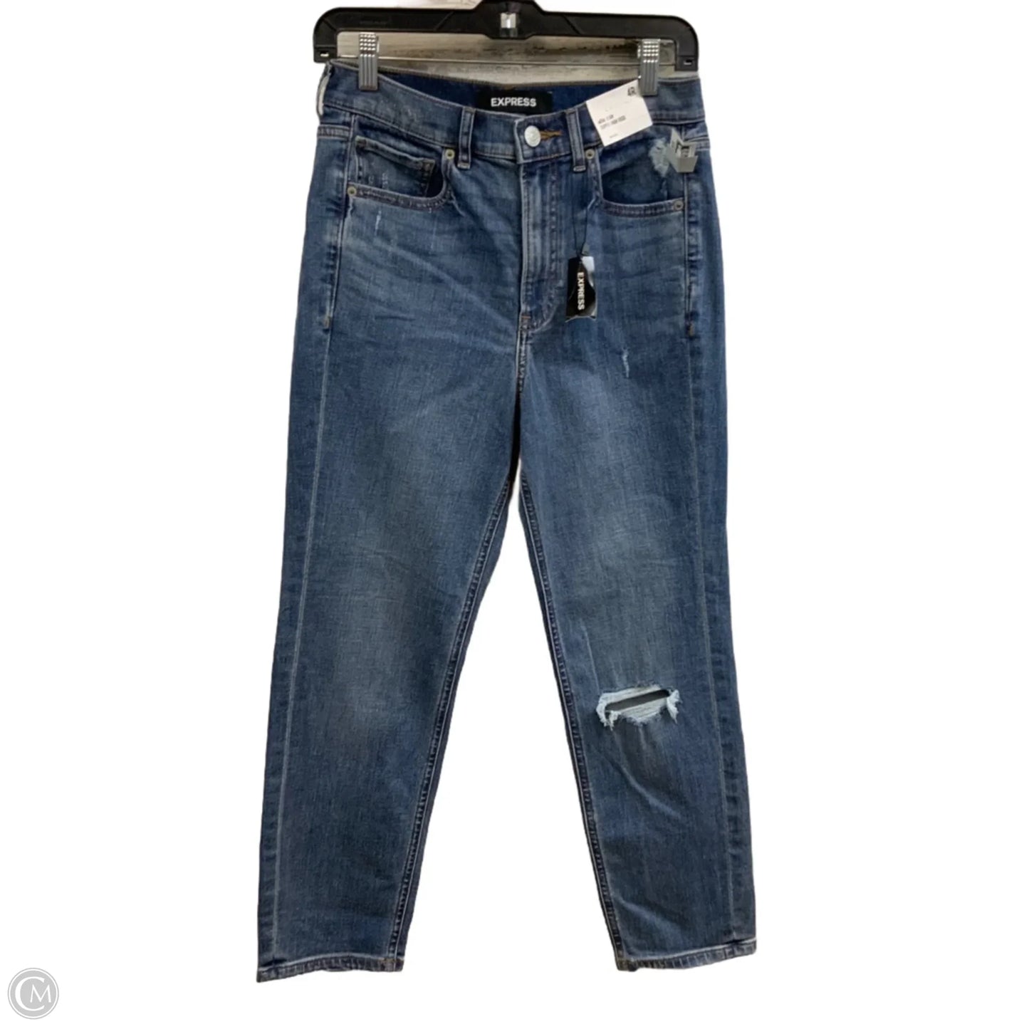 Jeans Straight By Express In Blue Denim, Size: 4
