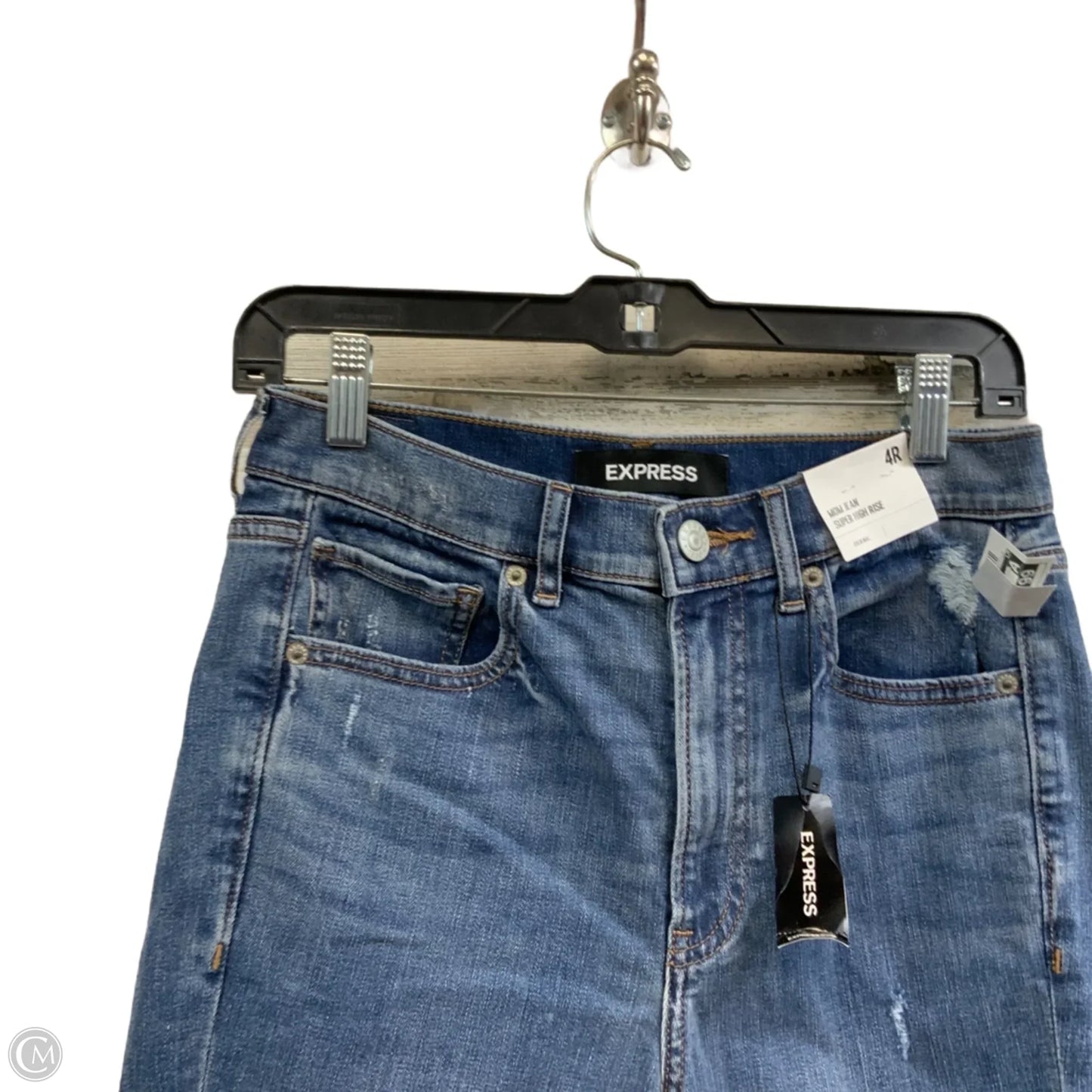 Jeans Straight By Express In Blue Denim, Size: 4