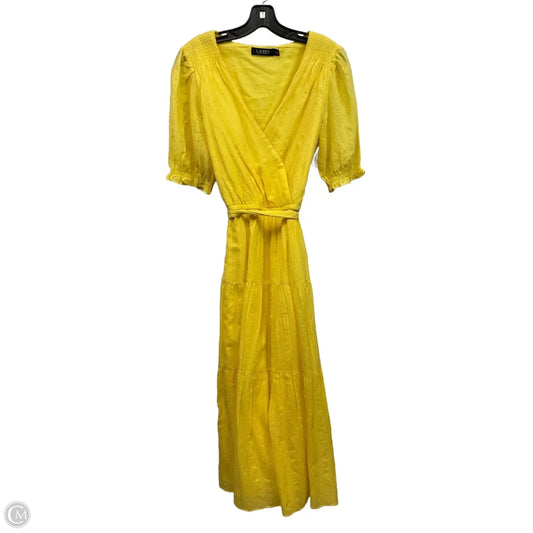 Dress Casual Midi By Lauren By Ralph Lauren In Yellow, Size: 10