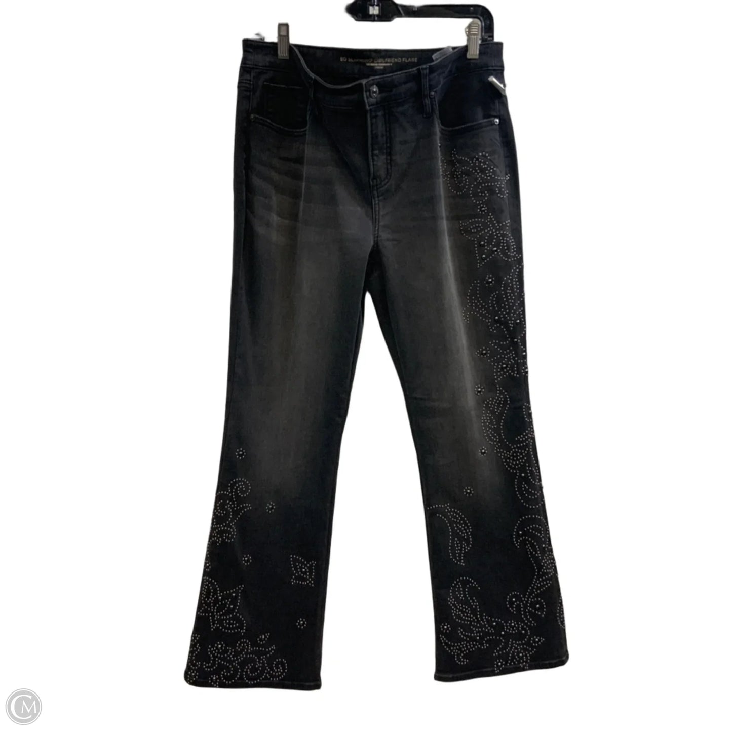 Jeans Flared By Chicos In Black Denim, Size: 8p