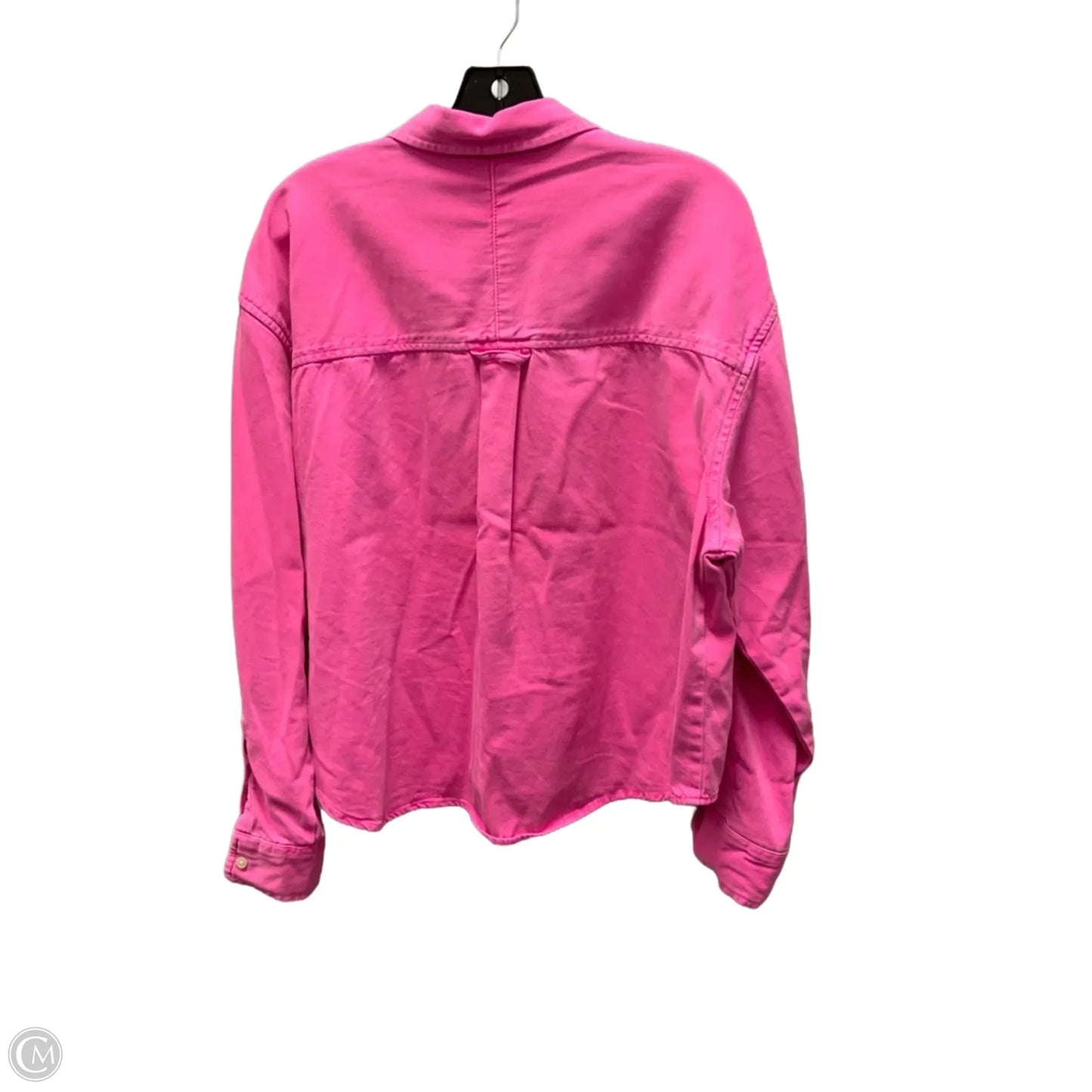 Jacket Shirt By Gap In Pink, Size: M