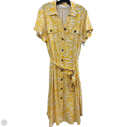 Dress Casual Midi By Rafaella In Yellow, Size: 1x