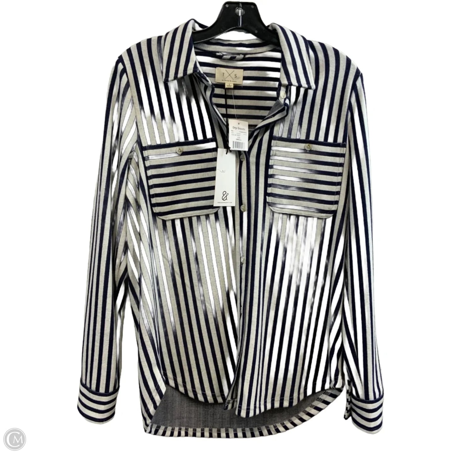 Top Long Sleeve By Thread And Supply In Striped Pattern, Size: S