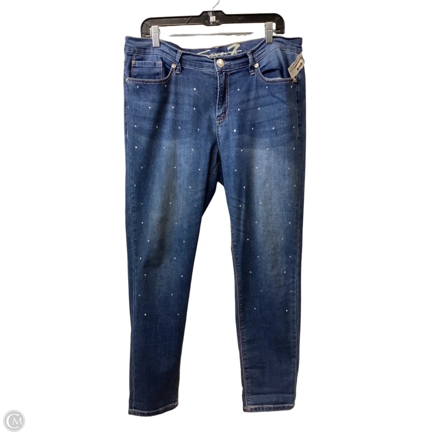 Jeans Straight By Seven 7 In Blue Denim, Size: 12