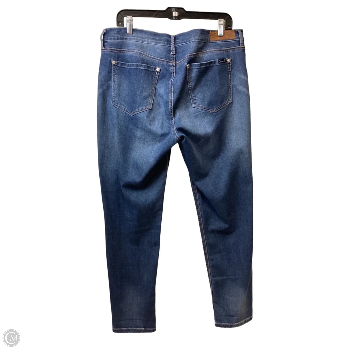 Jeans Straight By Seven 7 In Blue Denim, Size: 12