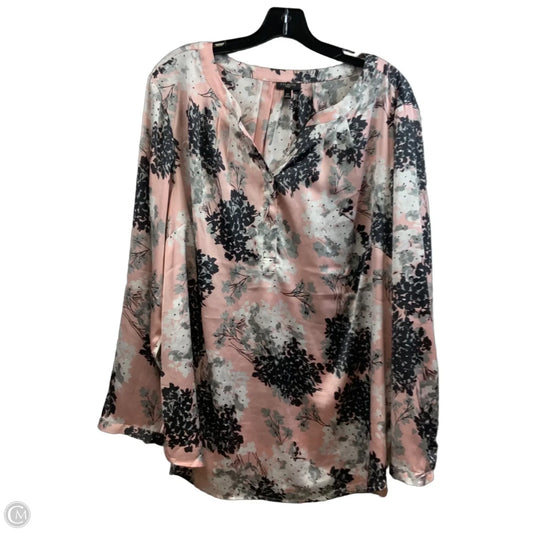 Top Long Sleeve By Talbots In Pink & Silver, Size: 2x