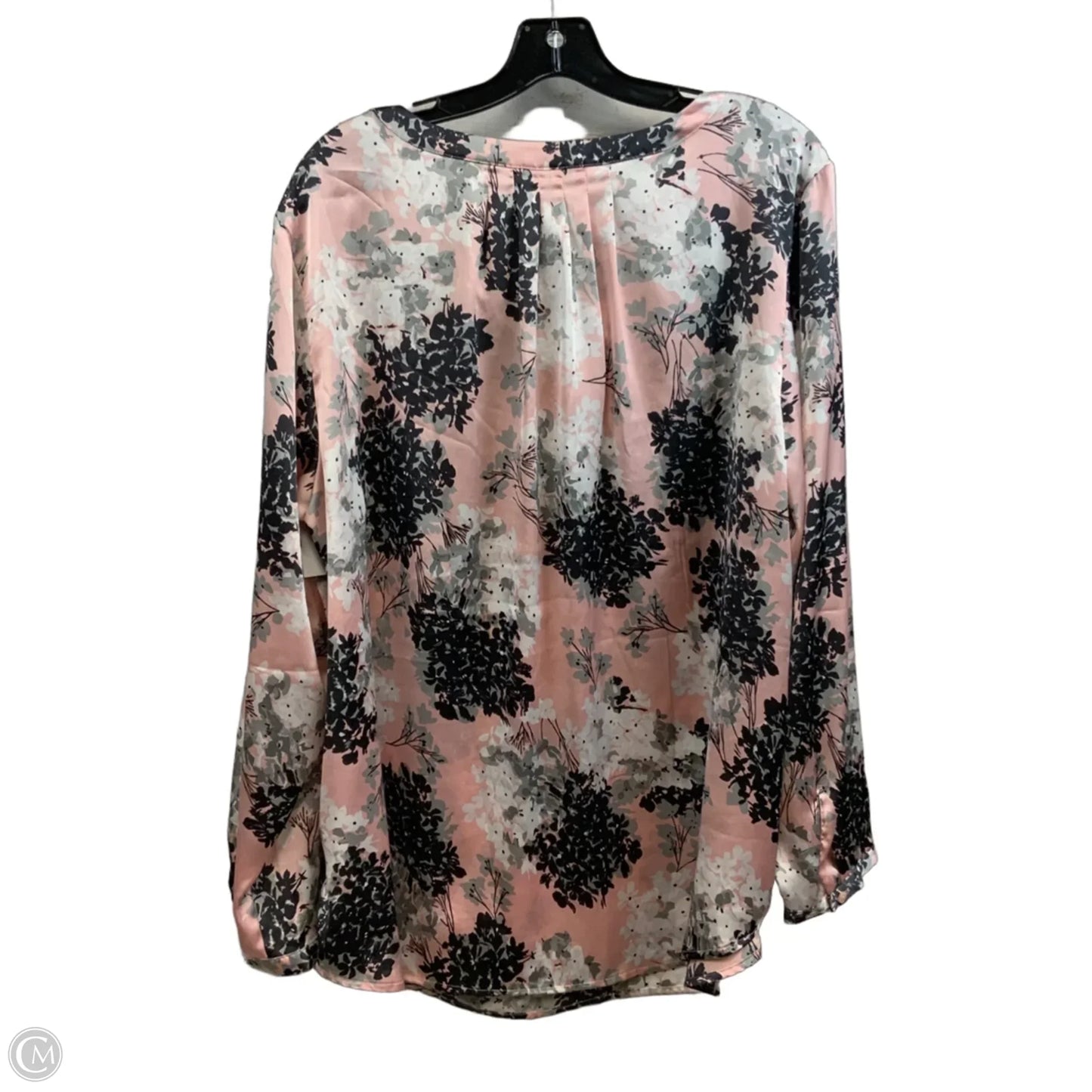 Top Long Sleeve By Talbots In Pink & Silver, Size: 2x