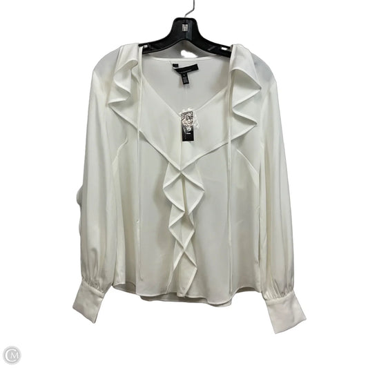 Top Long Sleeve By White House Black Market In White, Size: S