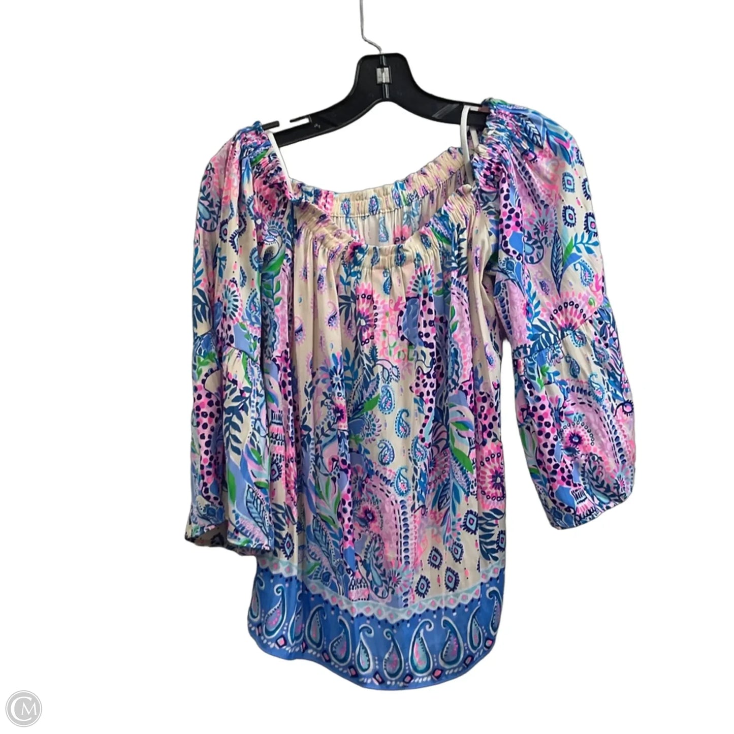 Top 3/4 Sleeve By Lilly Pulitzer In Floral Print, Size: M