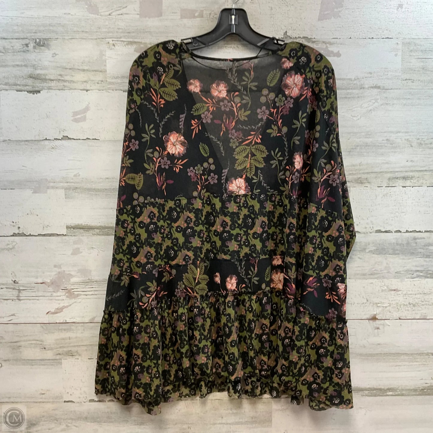 Top Long Sleeve By Free People In Black & Green, Size: M