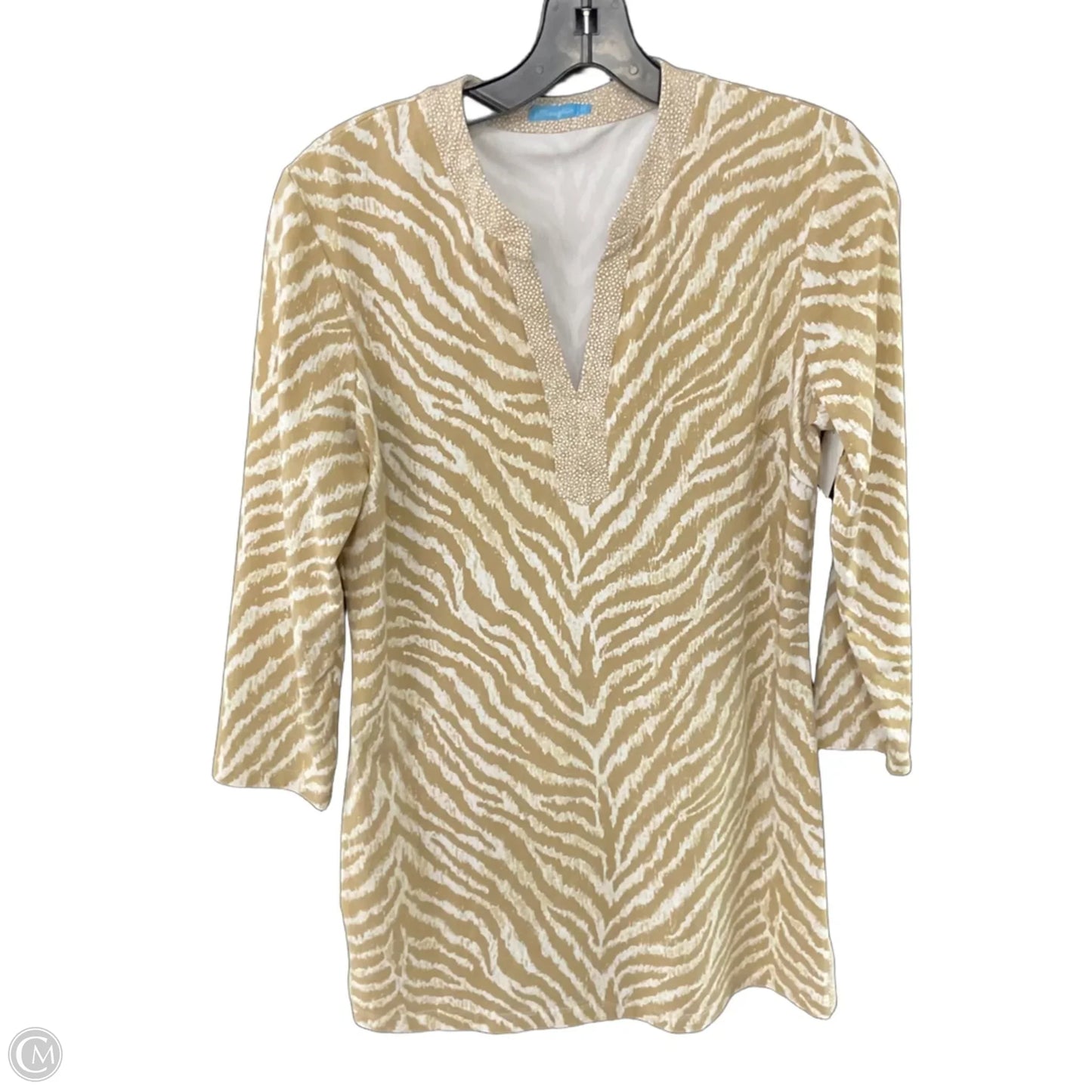 Tunic 3/4 Sleeve By J Mclaughlin In Tan & White, Size: Xs
