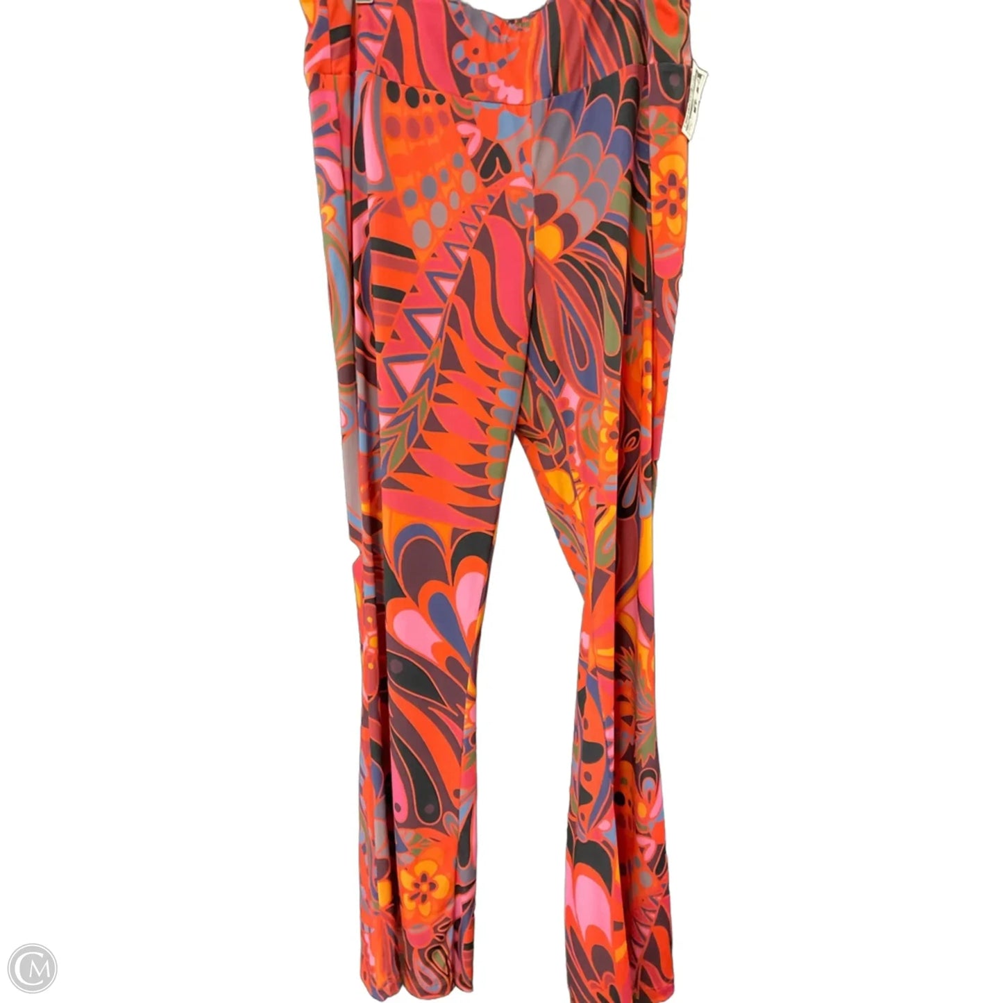 Pants Wide Leg By Lesley Evers In Orange & Pink, Size: Xl