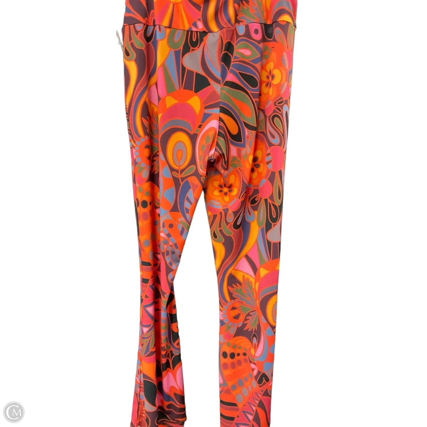 Pants Wide Leg By Lesley Evers In Orange & Pink, Size: Xl