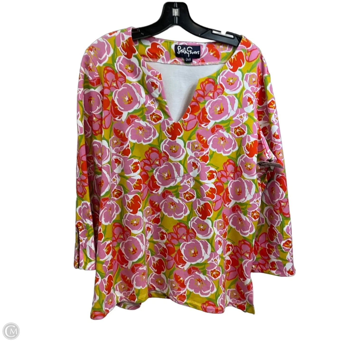 Skirt Set 2pc By LESLEY EVERS In Orange & Pink, Size: Xl / 1X