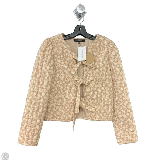 Jacket Puffer & Quilted By Blu Pepper In Tan & White, Size: S