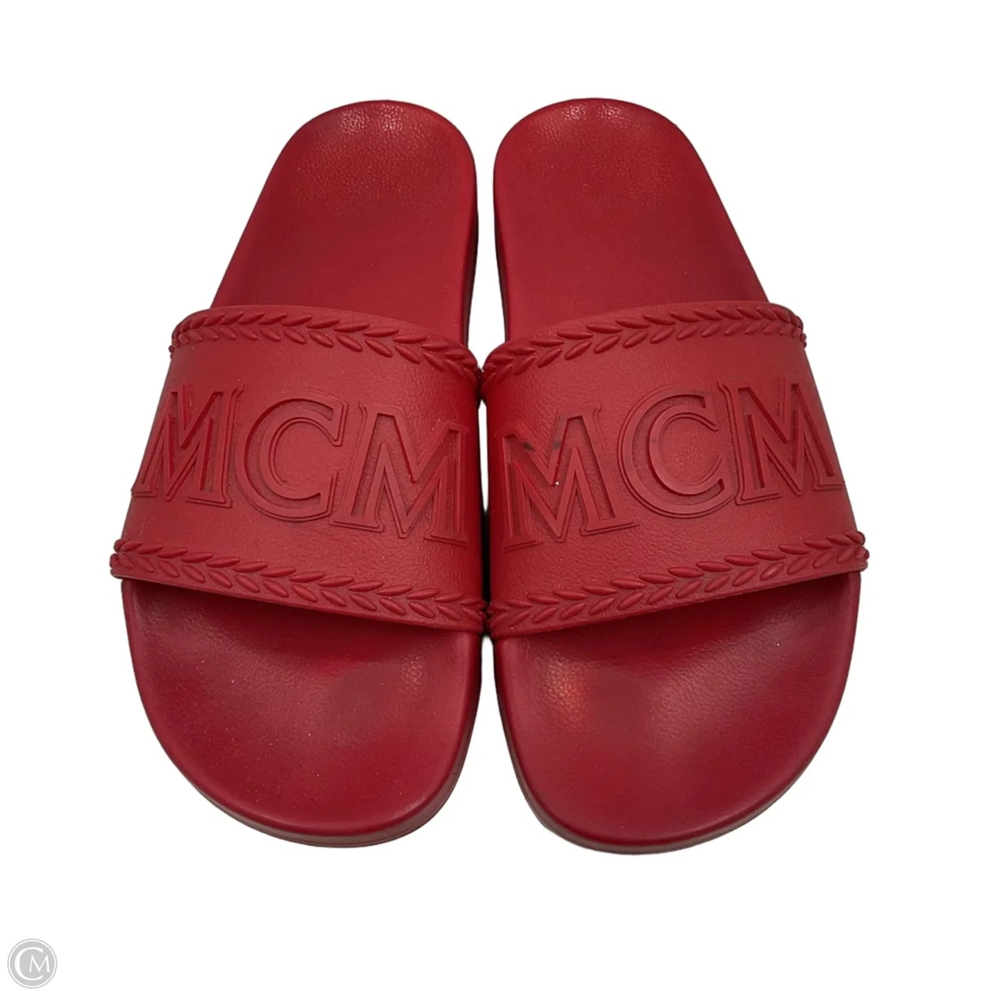 Sandals Luxury Designer By Mcm In Red, Size: 11