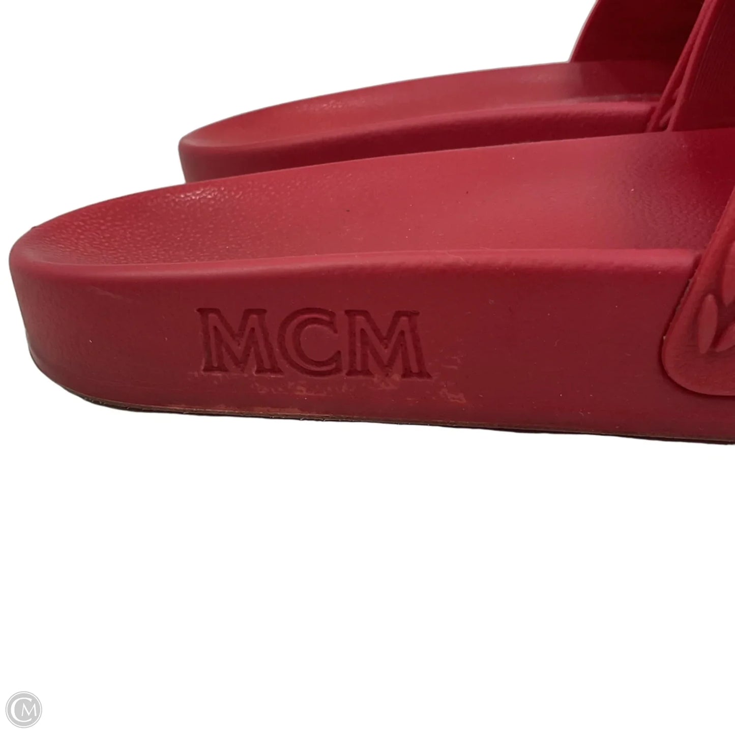 Sandals Luxury Designer By Mcm In Red, Size: 11