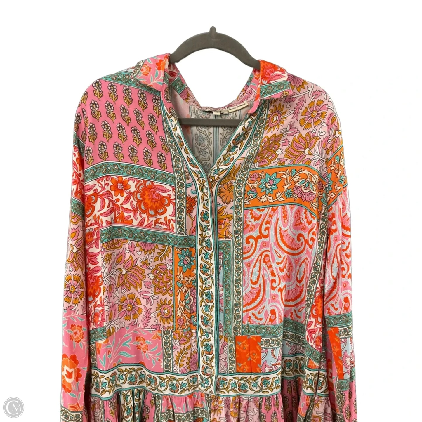 Dress Casual Short By Tolani Collection In Pink & White, Size: Xl