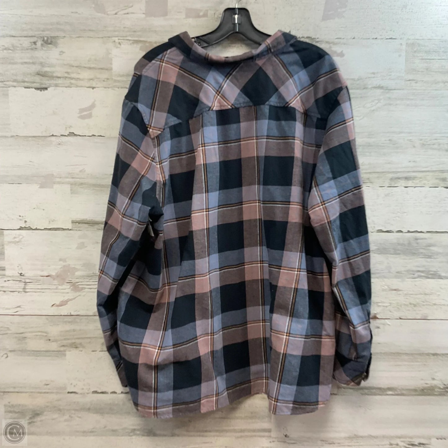 Top Long Sleeve By Natural Reflections In Plaid Pattern, Size: 2x