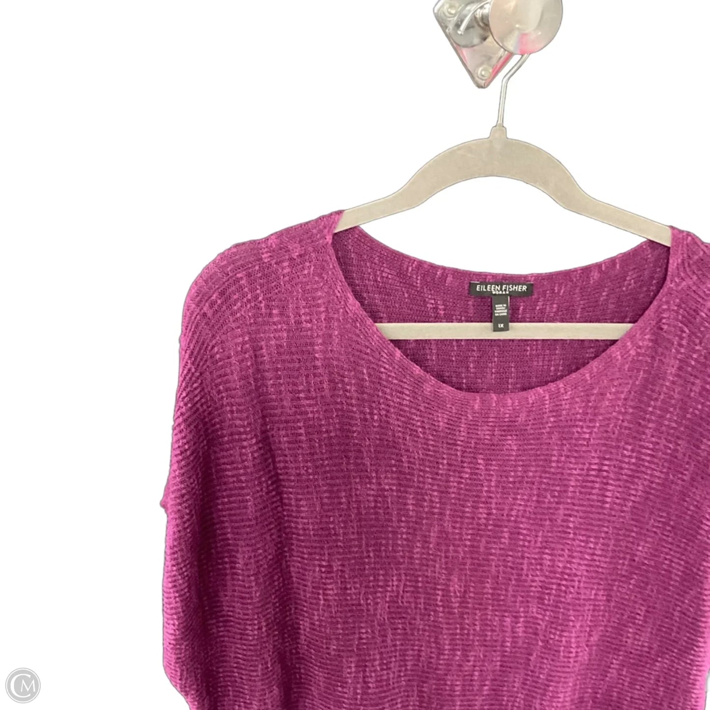 Top Short Sleeve By Eileen Fisher In Purple, Size: 1x