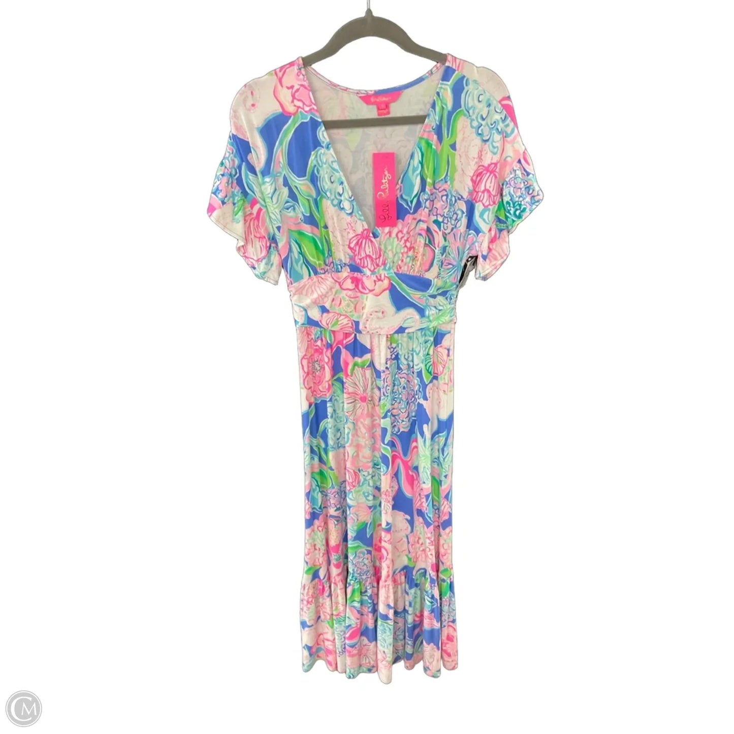 Dress Designer By Lilly Pulitzer In Pink & White, Size: S