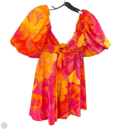 Dress Designer By Farm Rio In Orange & Pink, Size: S