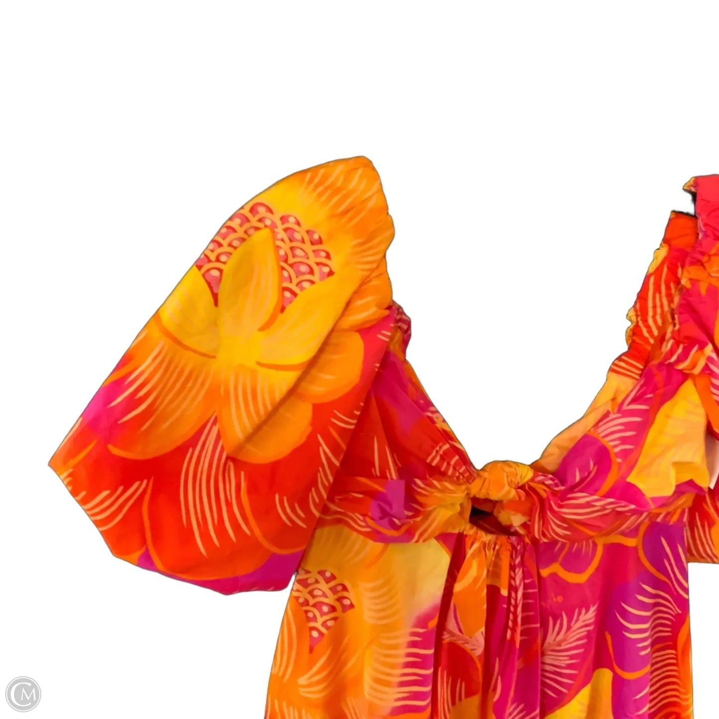 Dress Designer By Farm Rio In Orange & Pink, Size: S
