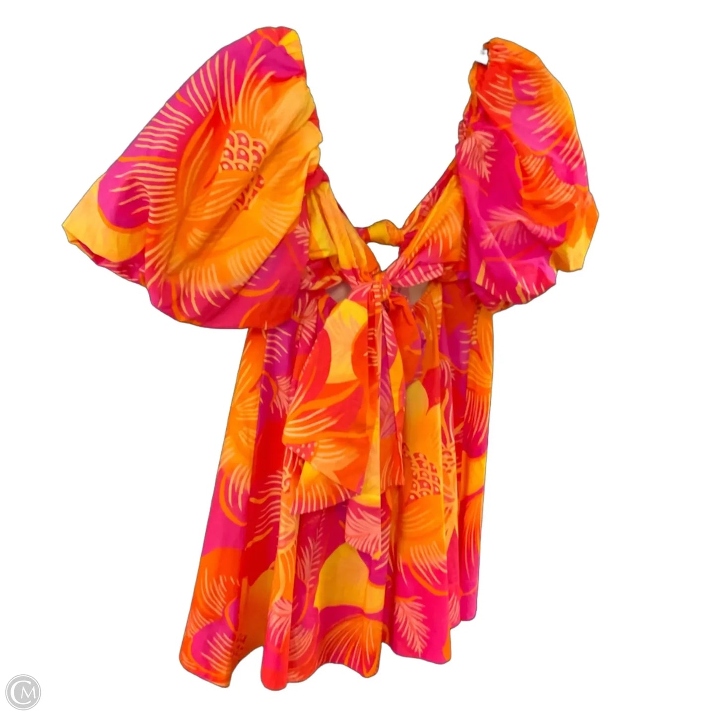 Dress Designer By Farm Rio In Orange & Pink, Size: S