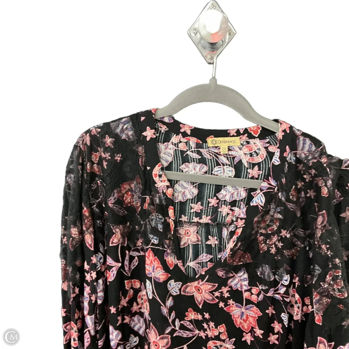 Top Long Sleeve By Democracy In Black, Size: 2x