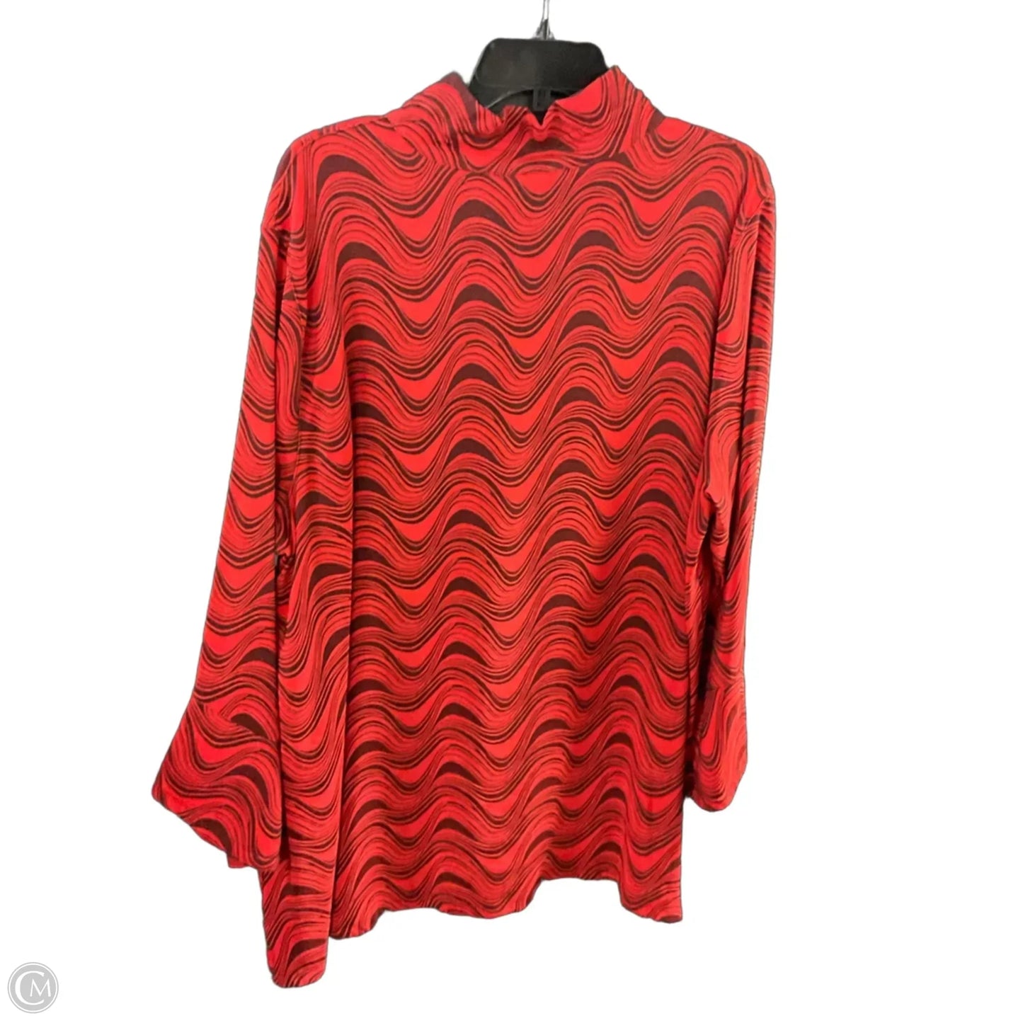 Blouse Long Sleeve By Ali Miles In Red, Size: 3x