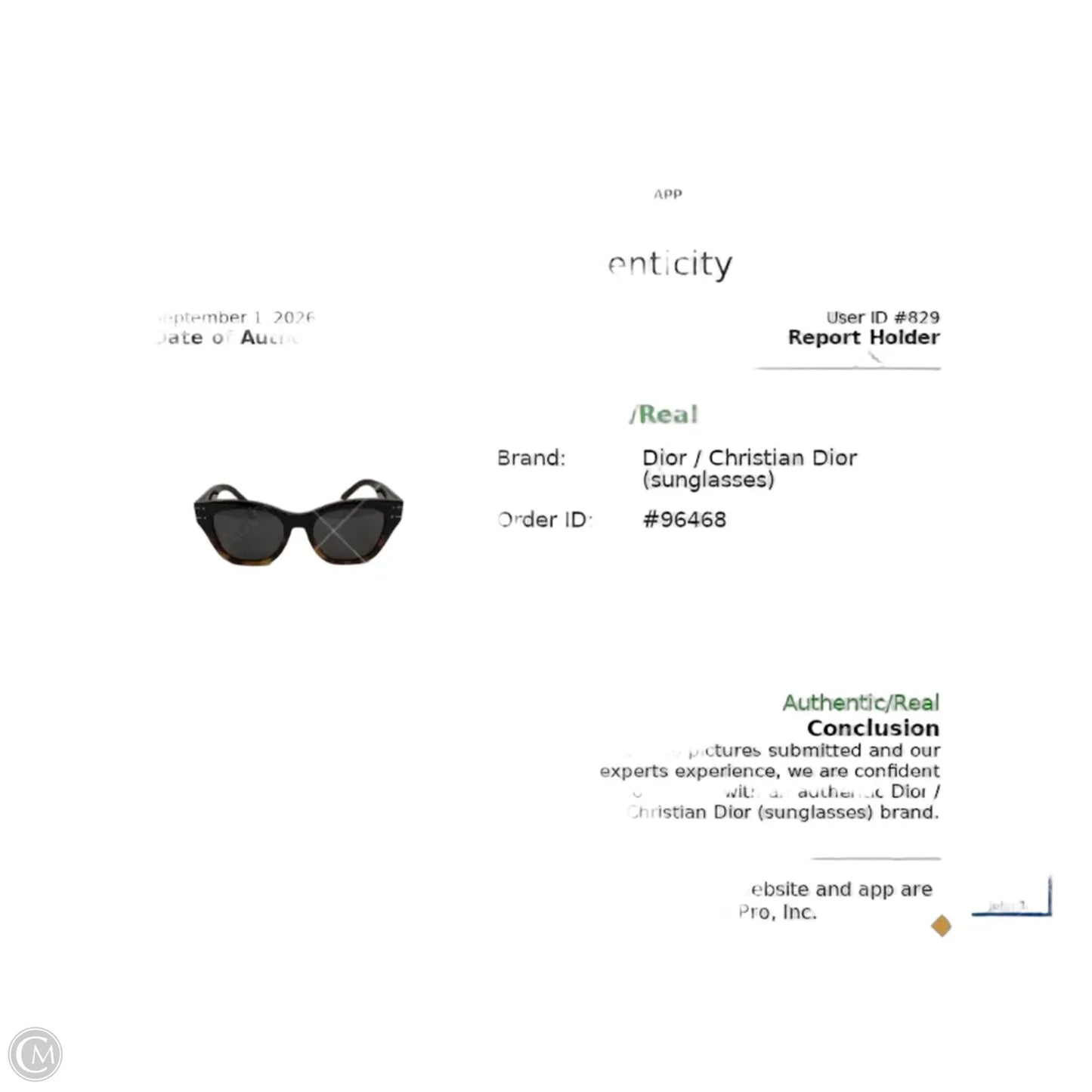 Sunglasses Luxury Designer By Dior