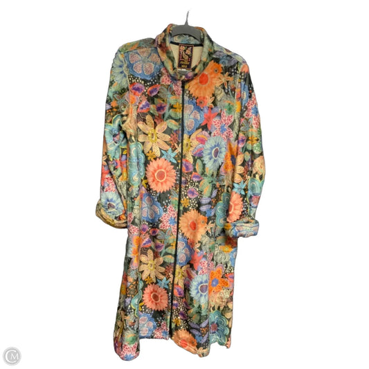 Jacket Fleece By Johnny Was In Blue, Size: M