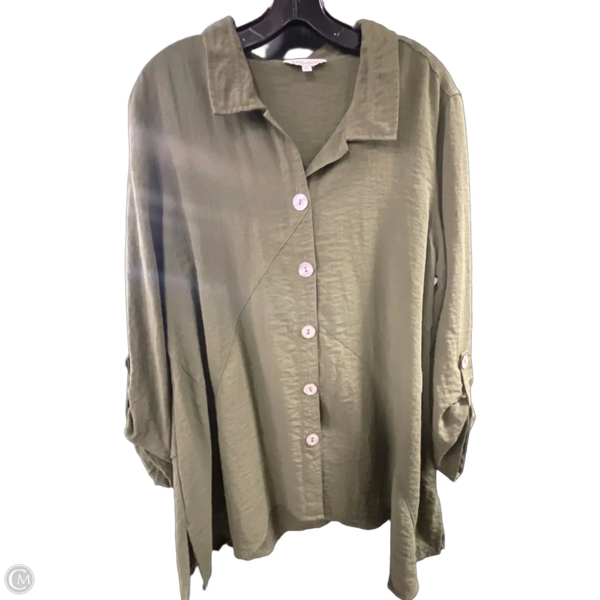 Top Long Sleeve By John Mark In Green, Size: L