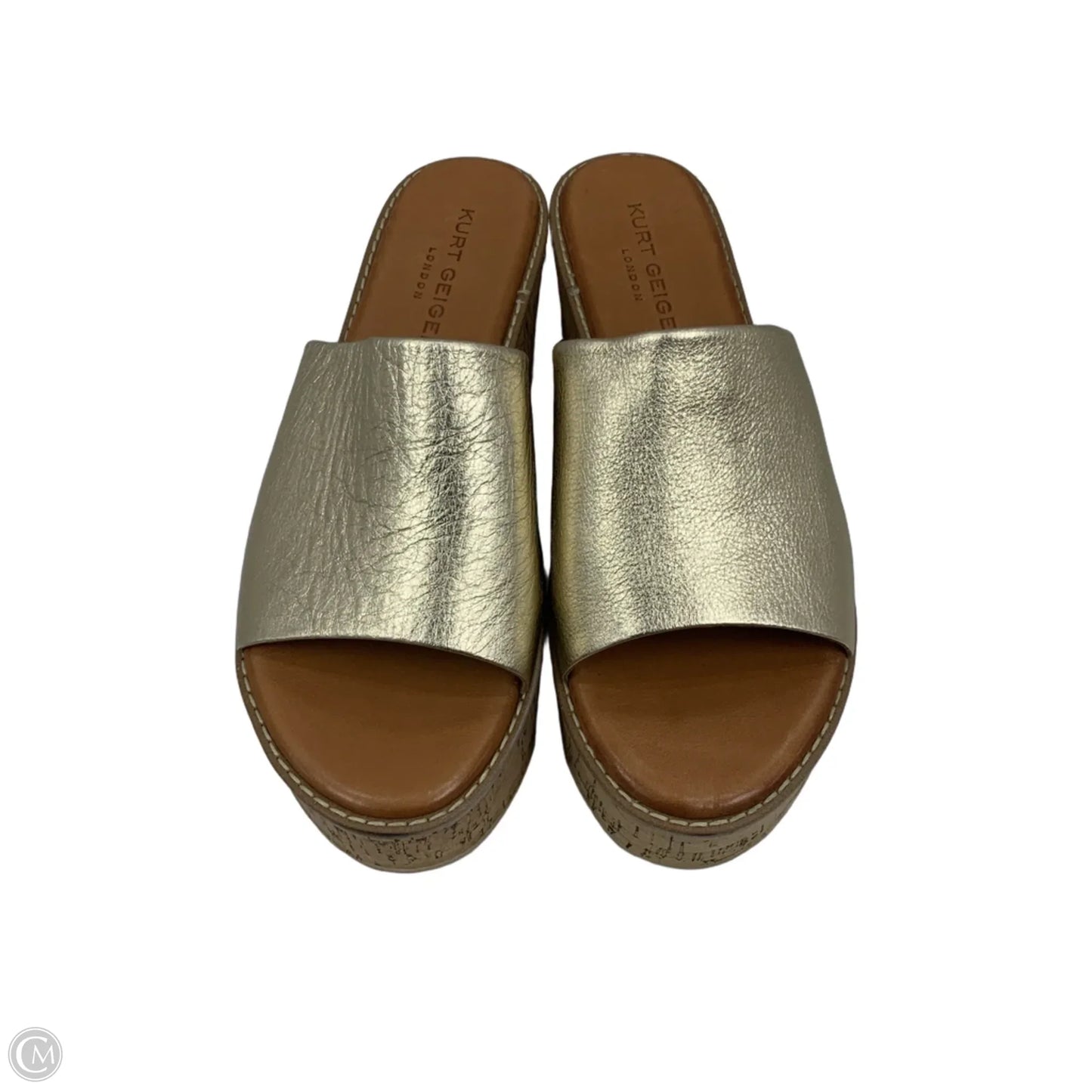 Sandals Heels Platform By Kurt Geiger London In Gold, Size: 9