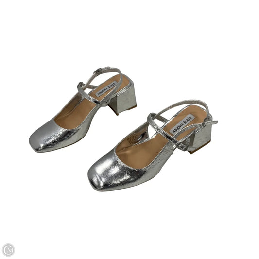 Shoes Heels Block By Steve Madden In Silver, Size: 7.5