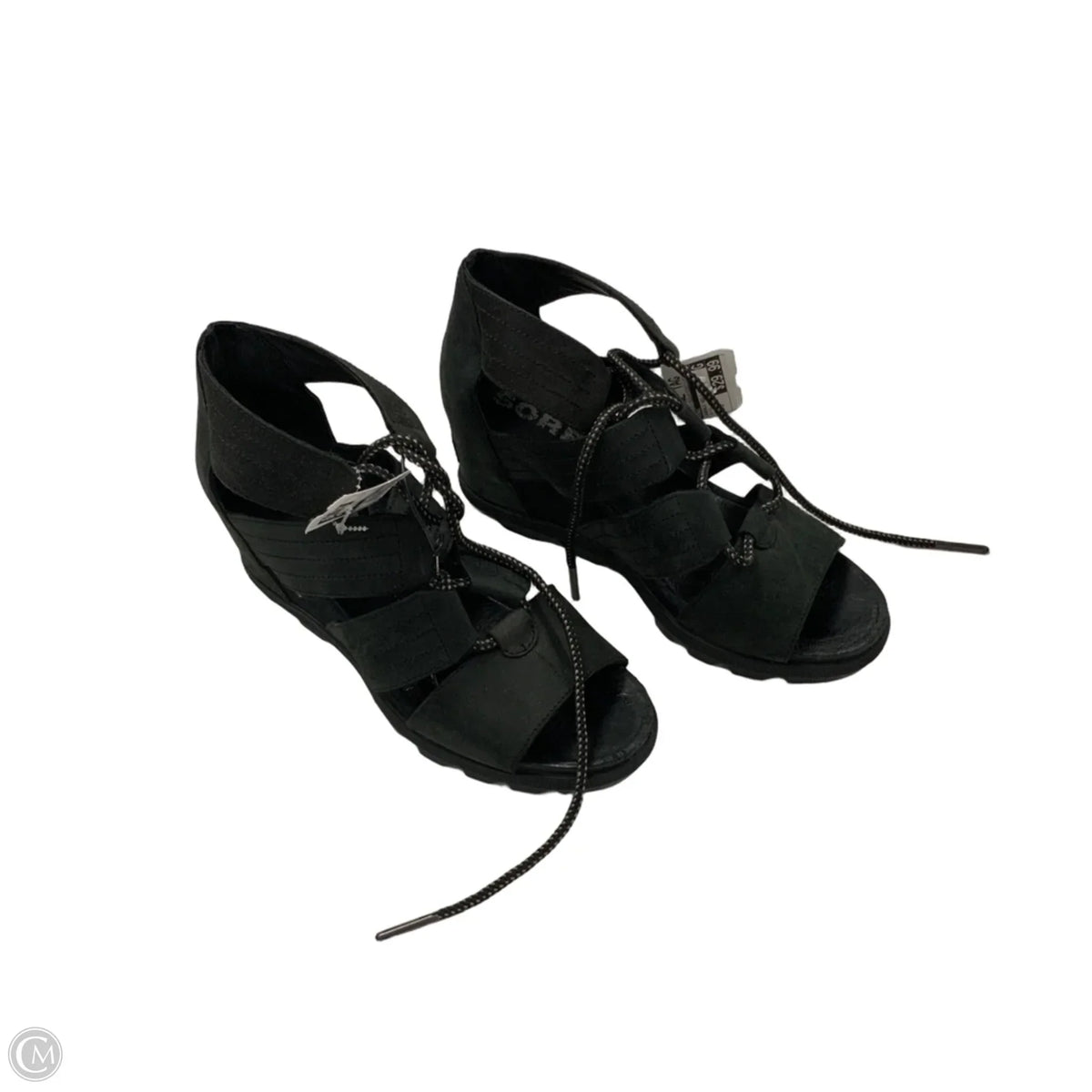 Sandals Heels Wedge By Sorel In Black, Size: 9