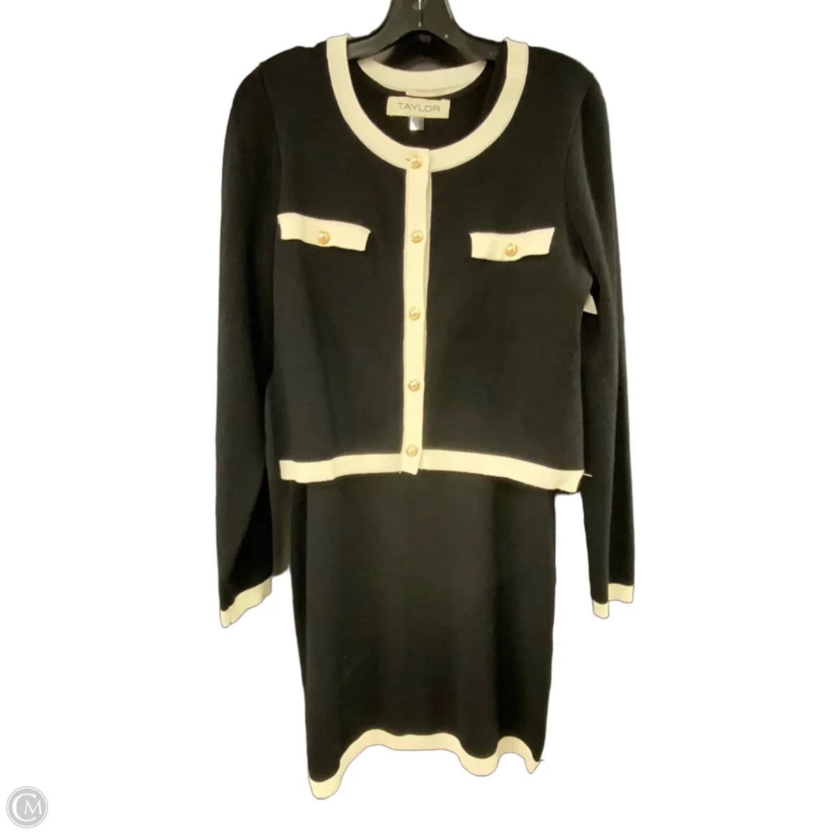 Dress Set 2pc By Taylor In Black, Size: L