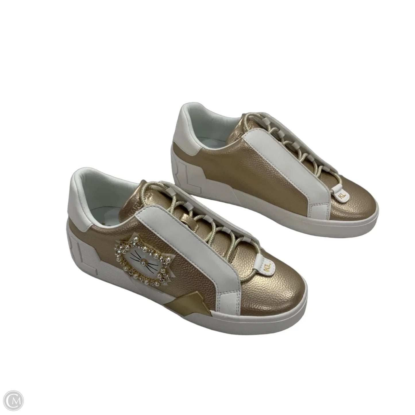 Shoes Sneakers By Karl Lagerfeld In Gold, Size: 7.5