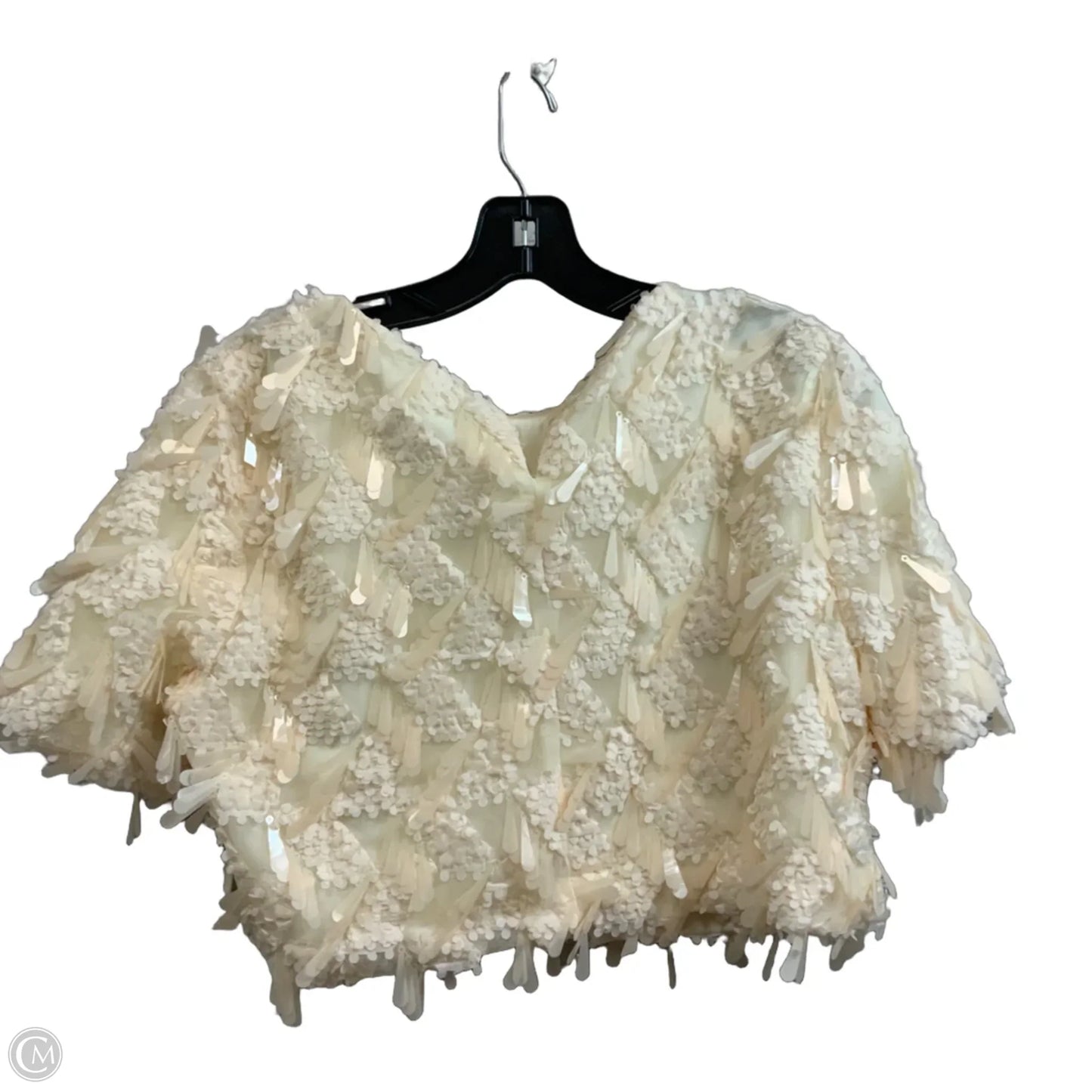 Top 2pc Short Sleeve By Storia In Cream, Size: L