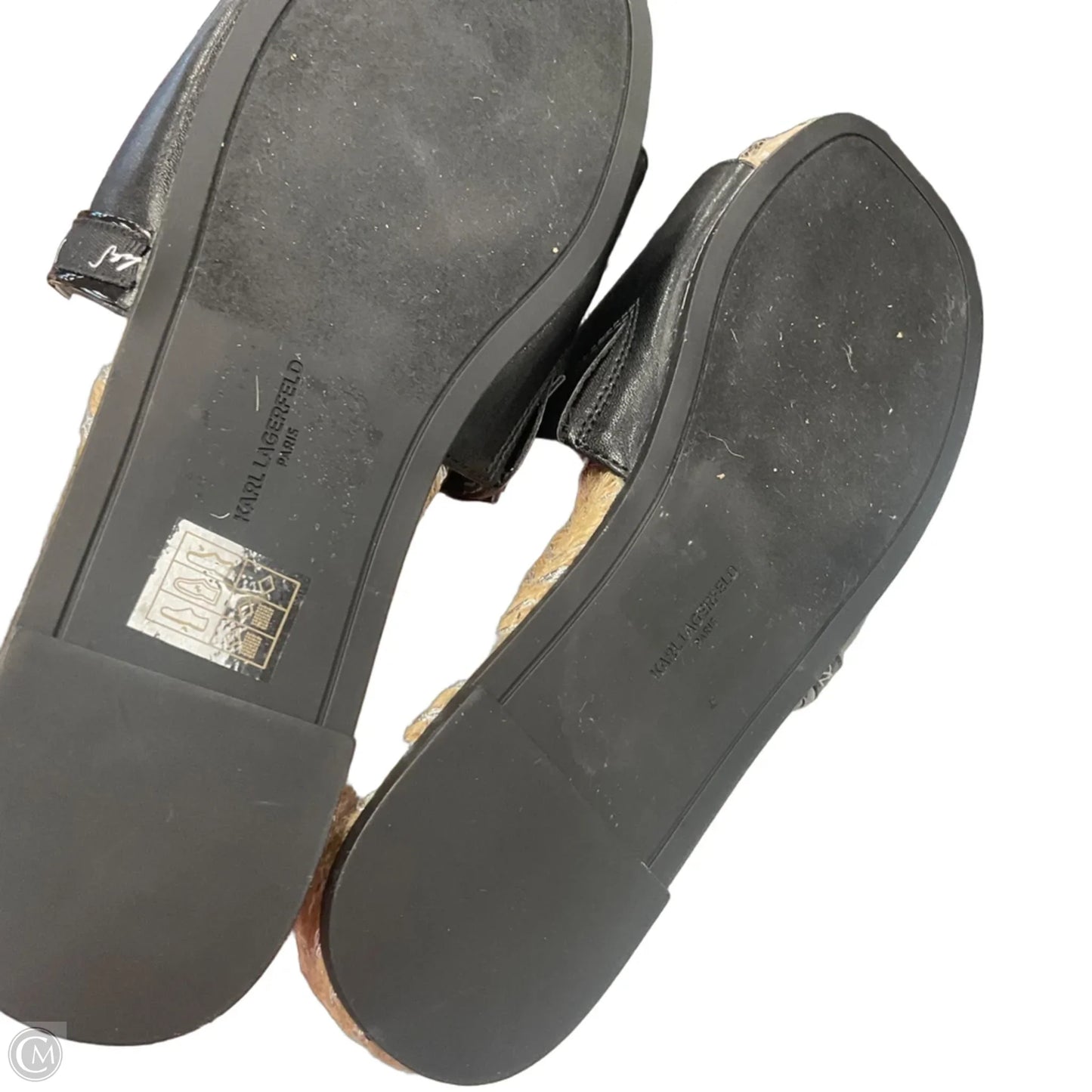 Sandals Flats By Karl Lagerfeld In Black, Size: 7