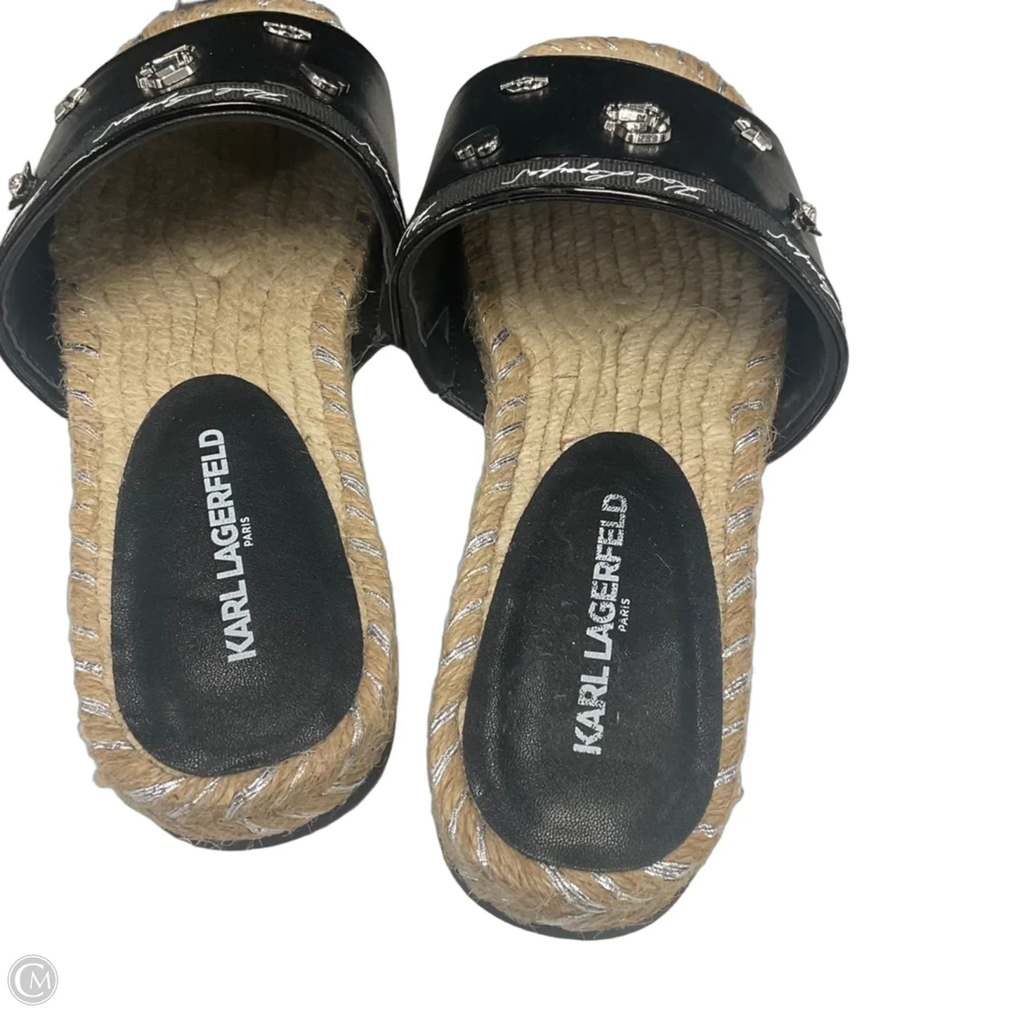 Sandals Flats By Karl Lagerfeld In Black, Size: 7